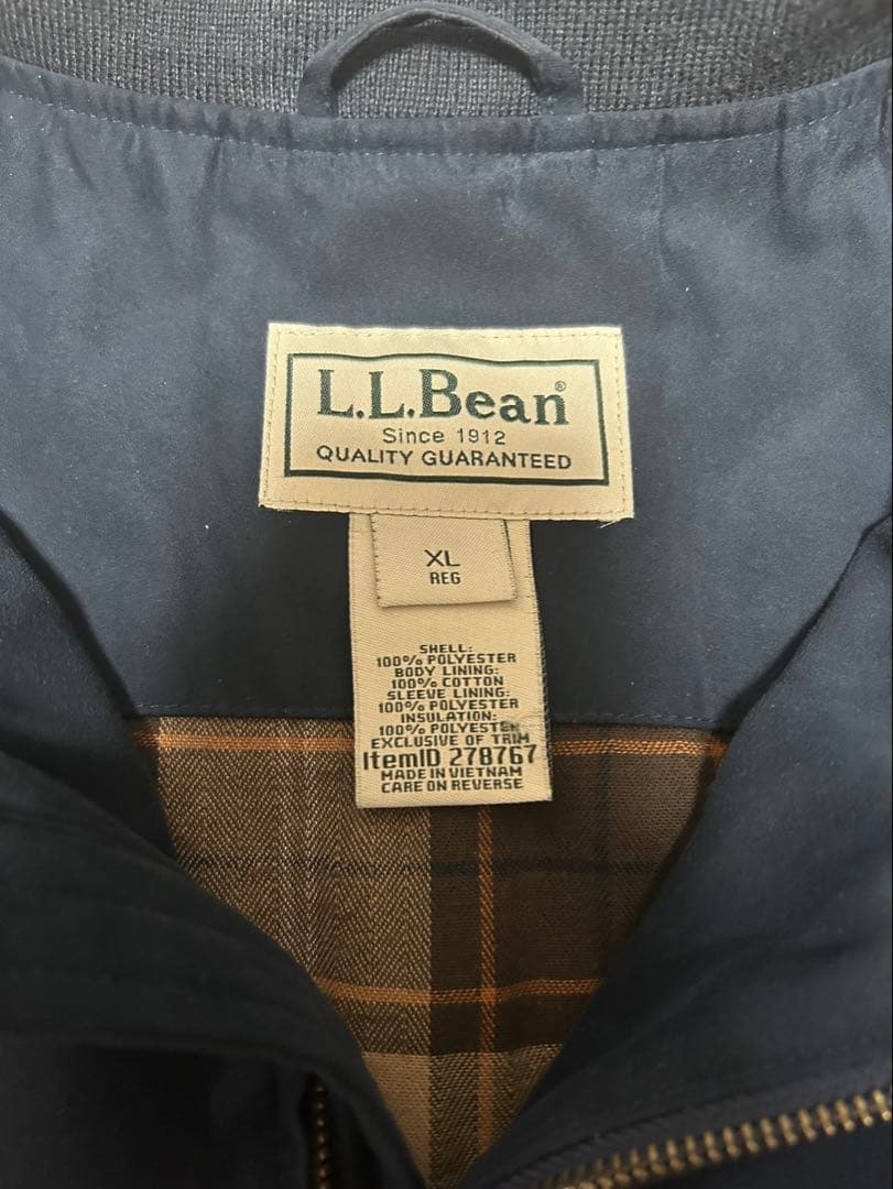 さ*つ様 エルエルビーン　スイングトップ　スエード　ネイビー　裏地チェック　美品