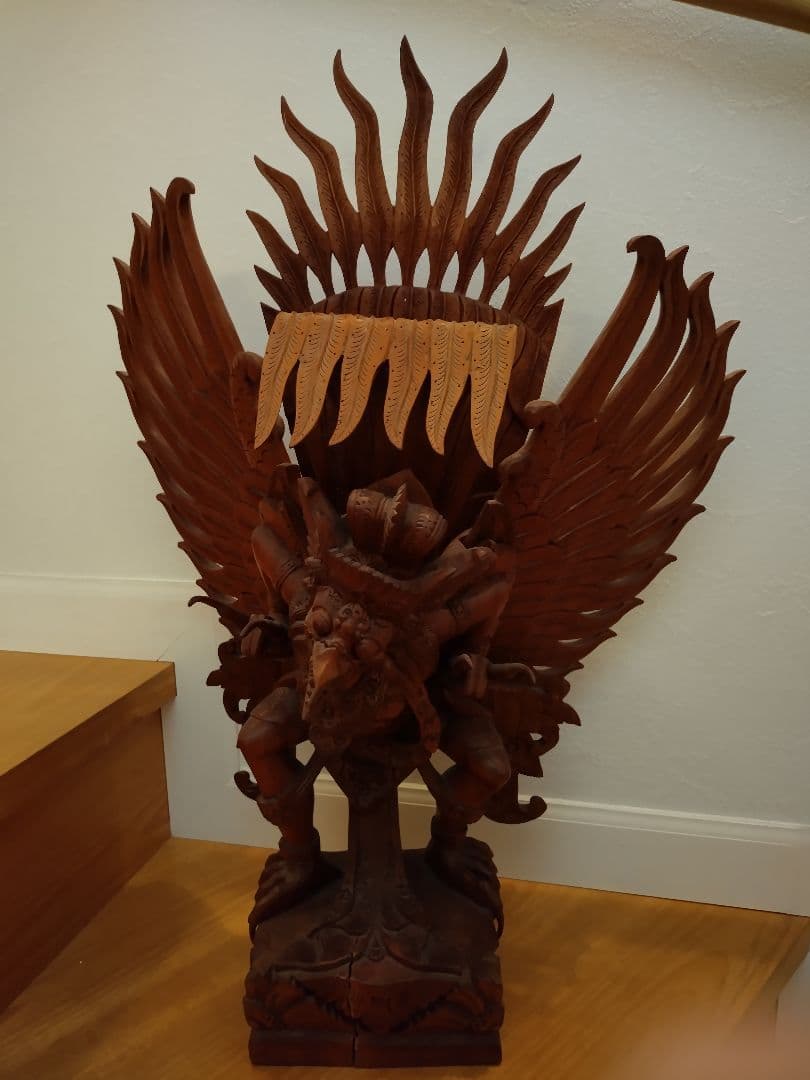 ガルーダの木彫り　100cm 木製スワールムク剤