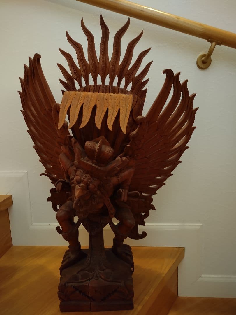 ガルーダの木彫り　100cm 木製スワールムク剤