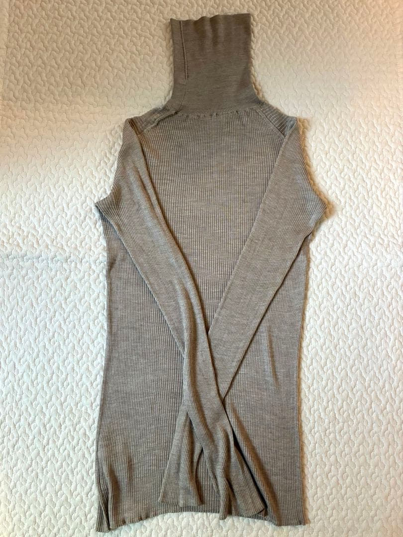 Chaos シルクリブタートルネックニット シルク100% ベージュ