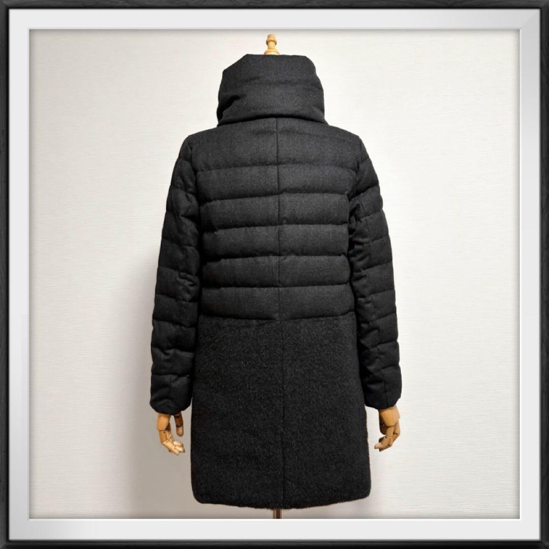 新品☆ANAYI アナイ アルパカシャギー異素材切り替えダウンコート☆36