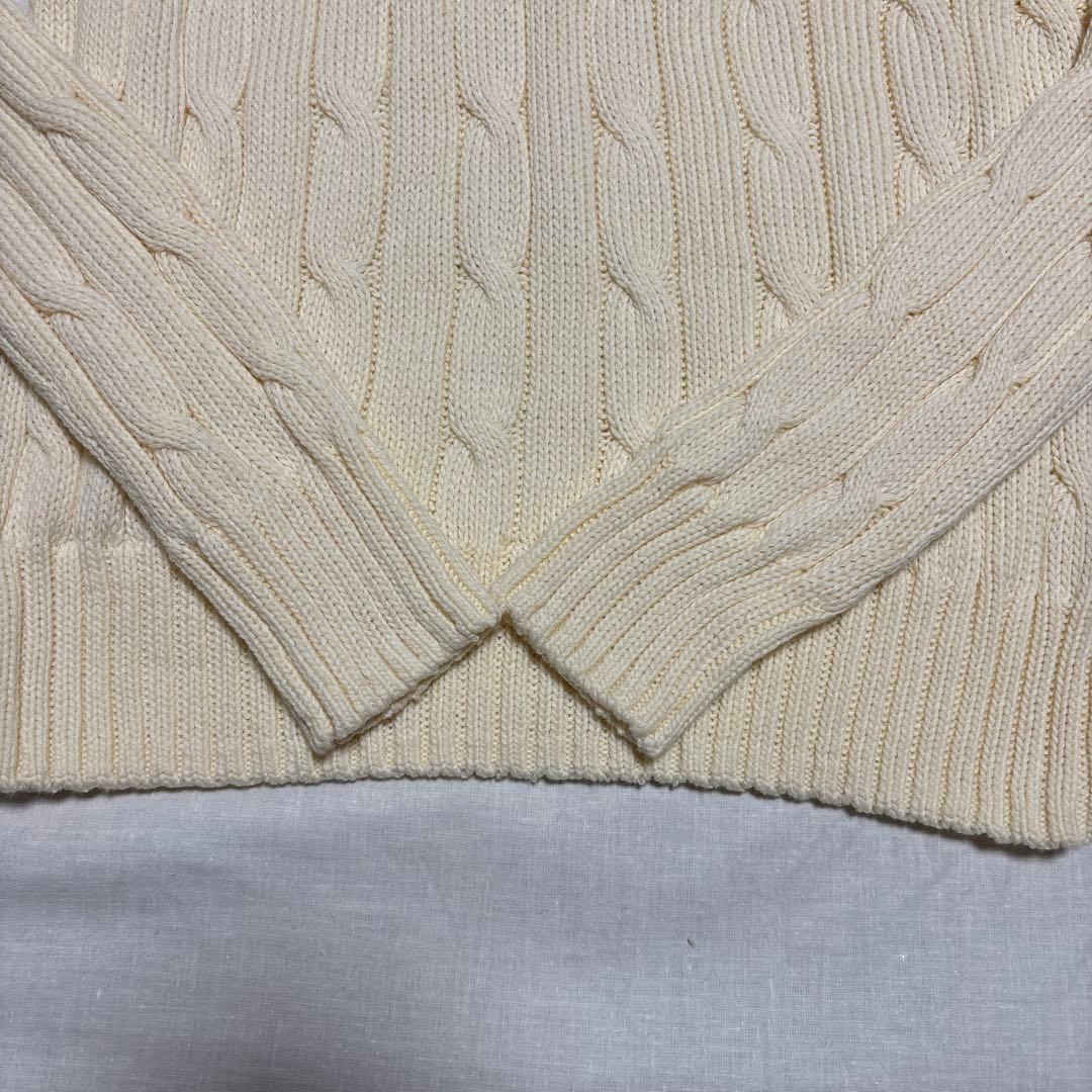 【新品未使用】ラルフローレン ケーブルニットコットンクルーネックセーター　白