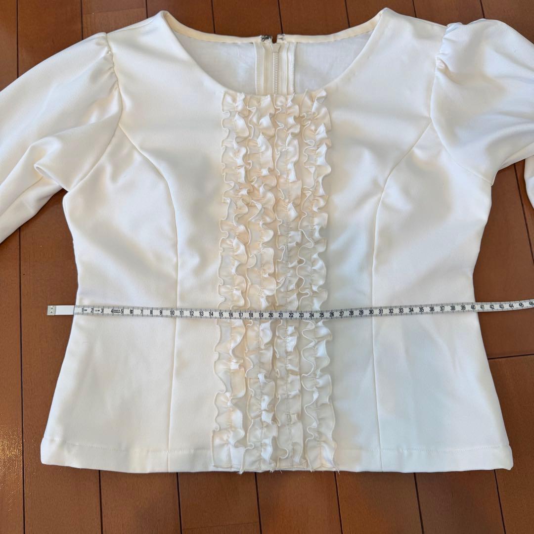 【新品未使用】フラメンコブラウス値下　アイボリーオフホワイト