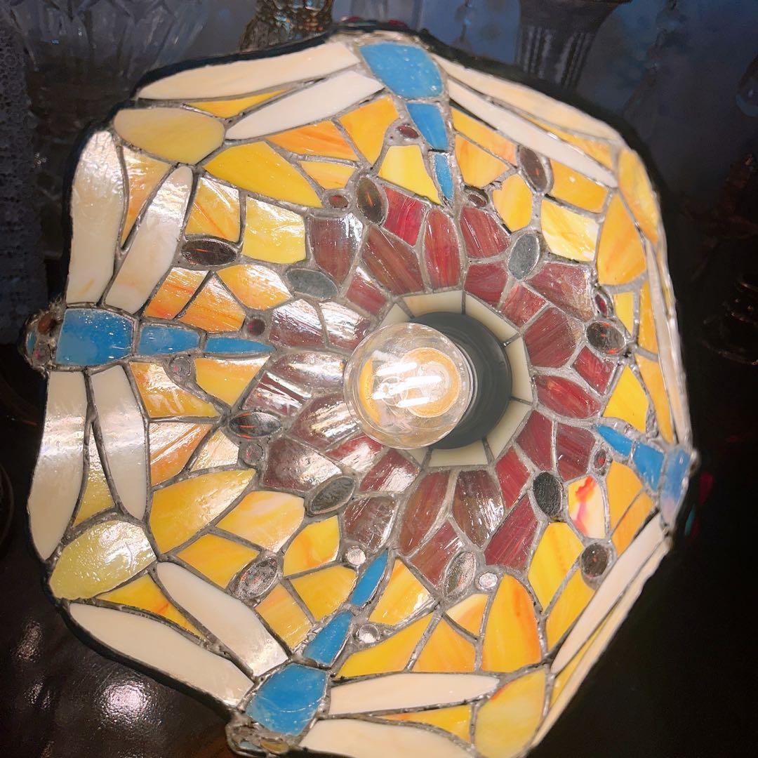 とんぼ モチーフ ステンドグラス ペンダントランプ 1灯式 シーリングランプ