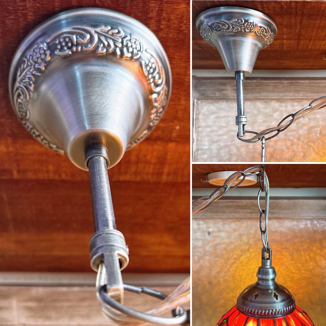 とんぼ モチーフ ステンドグラス ペンダントランプ 1灯式 シーリングランプ