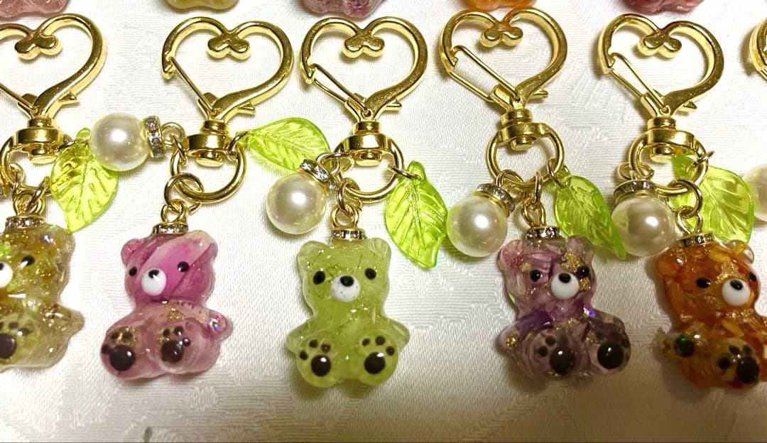 お花のクマちゃんキーホルダー♪
