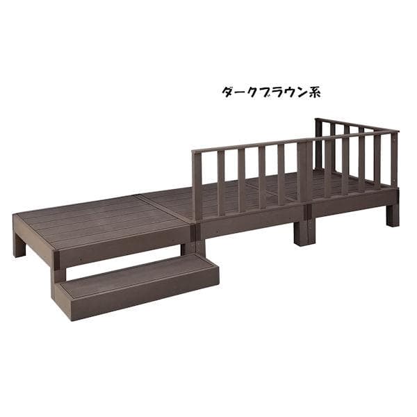 人工木ウッドデッキＡセット ウッドデッキ 縁台 ステップ台 フェンス（362）