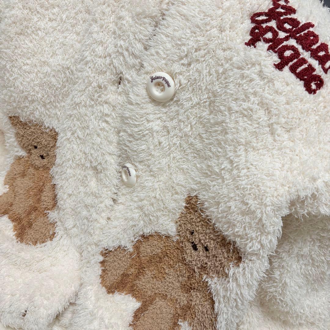 ジェラピケ　ジェラートスノーベアジャガードショールカーディガン