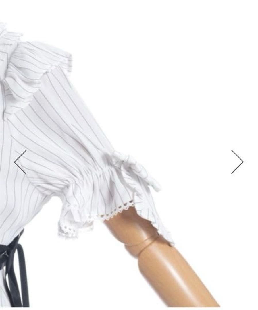 ストライプリボンブラウス