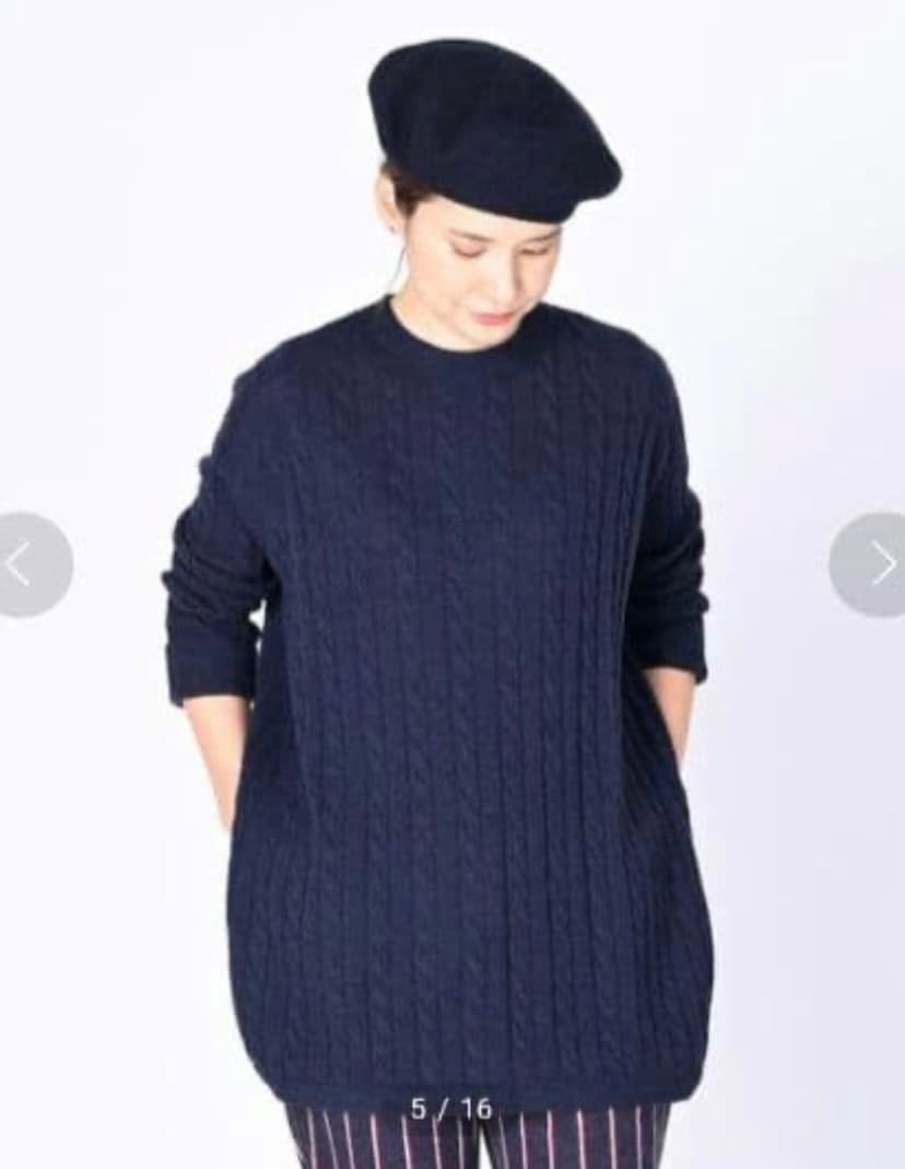 45R フロートケーブルのニットソーチュニック