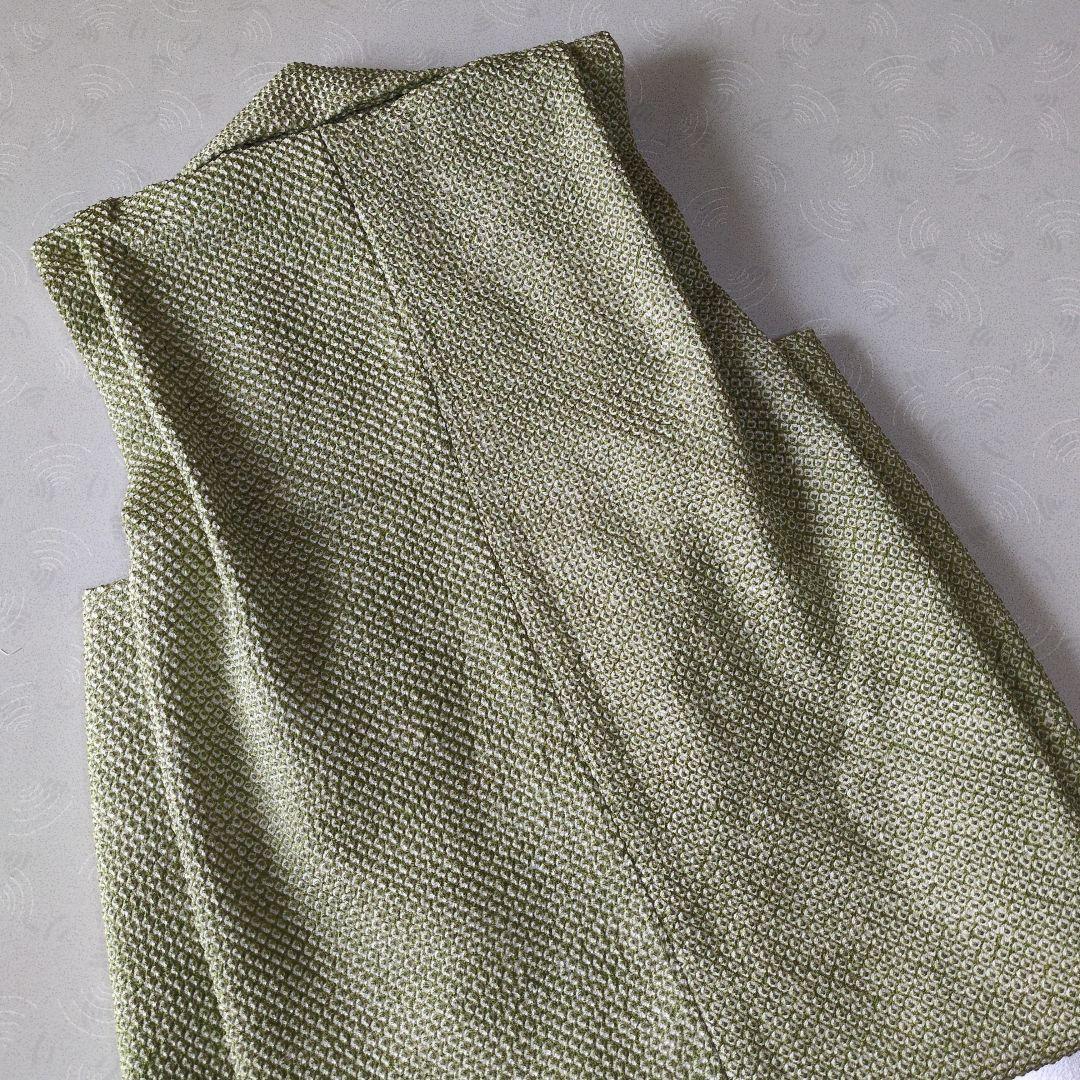 七五三３歳正絹総絞り手縫いの被布(抹茶色前のみ柄入り）