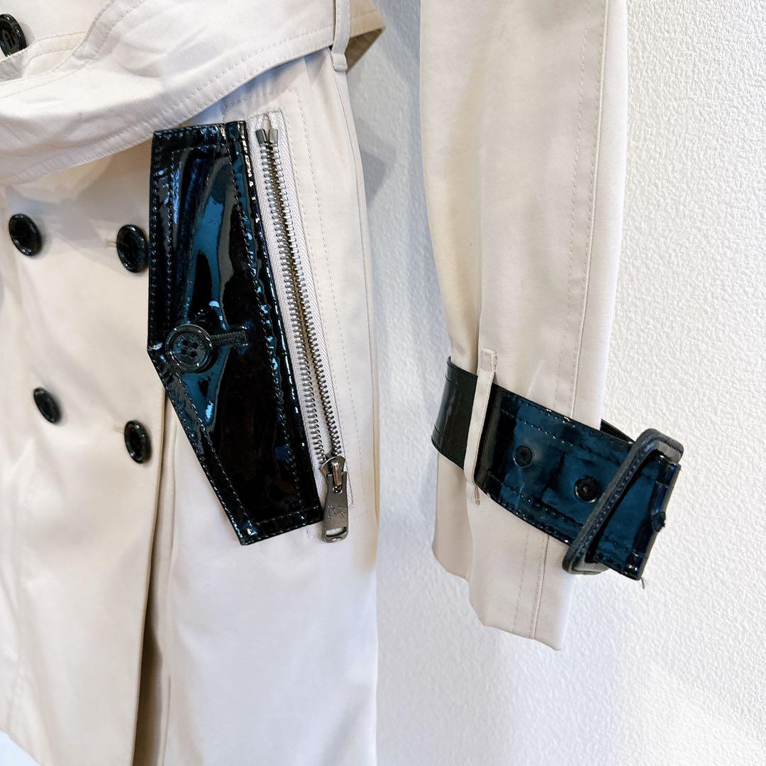 ボ*2様 【美品】BURBERRY バーバリー エナメル 切替 トレンチコートノ