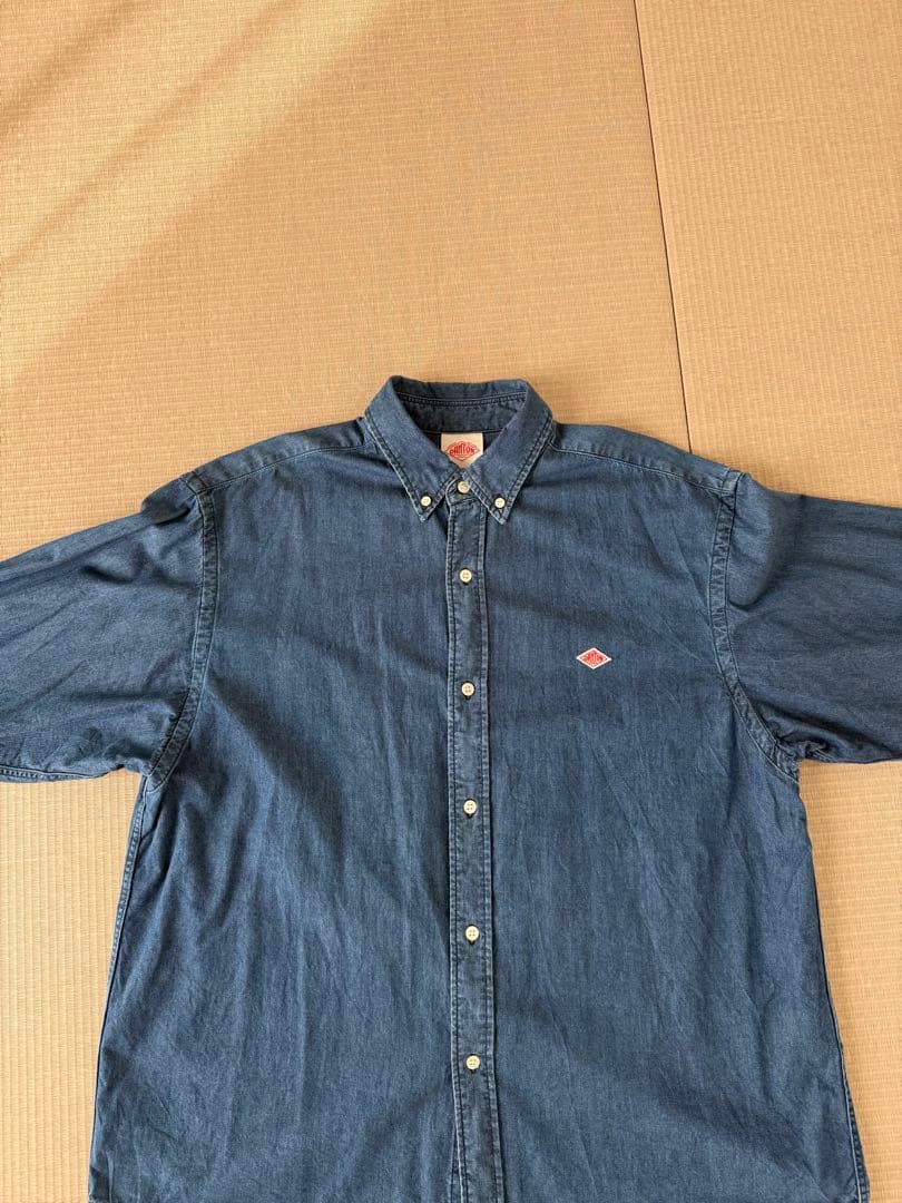 DANTON ダントン　ボタンダウン　 デニムシャツ　ダンガリーシャツ　極美品