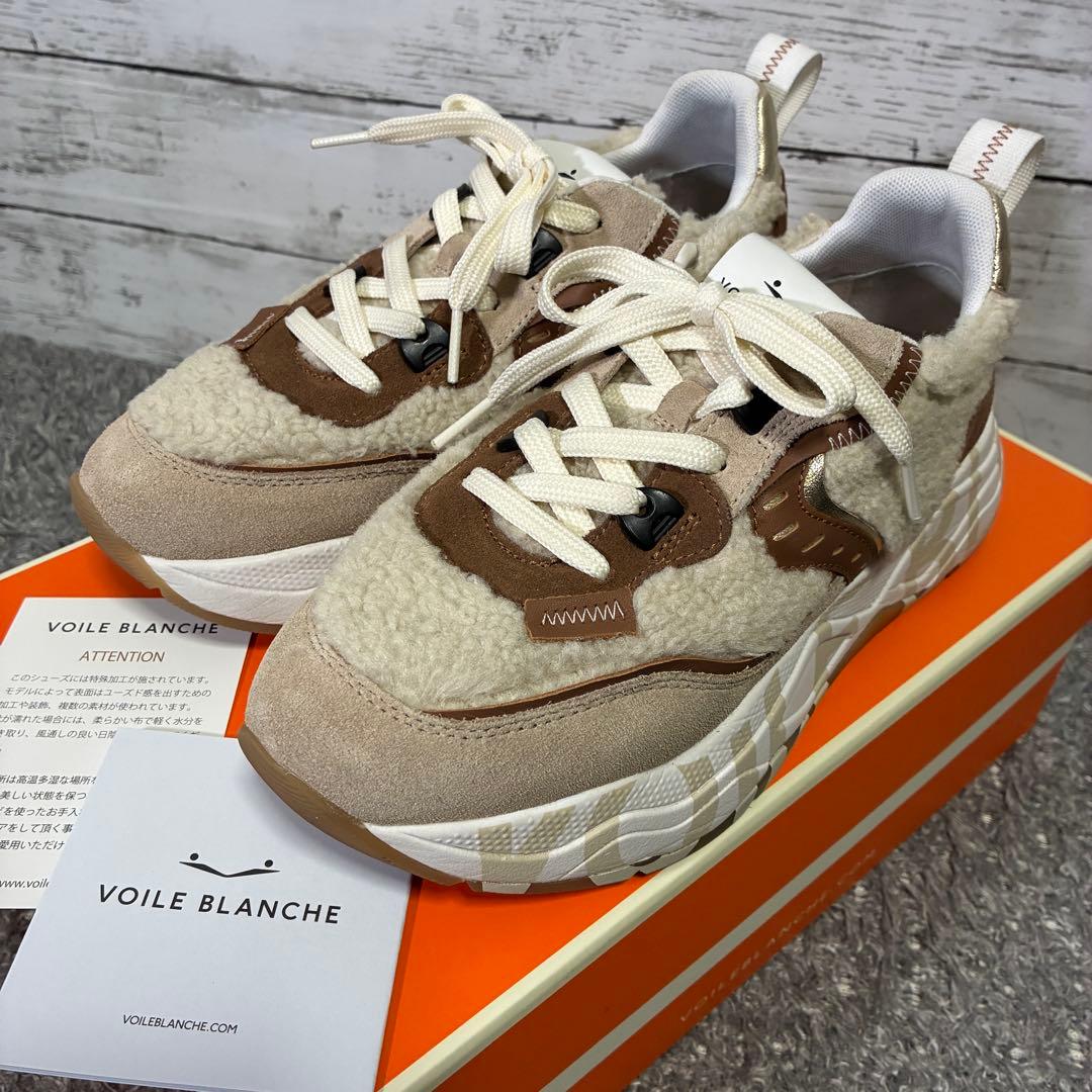 【美品】VOILE BLANCHE ボイルブランシェ ボア厚底スニーカー 38