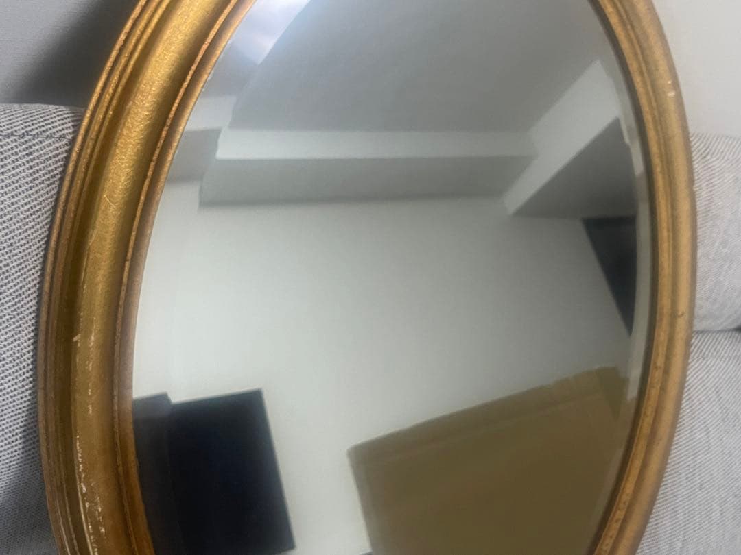 アンティークミラー　ゴールドフレーム楕円鏡　79×59㎝