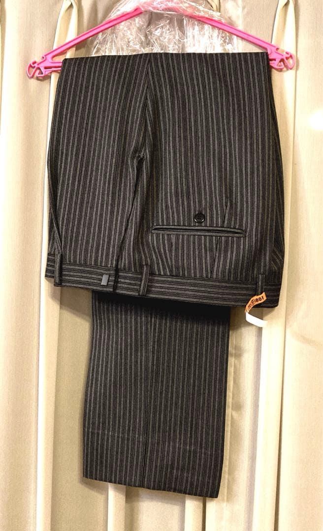 【ドライクリーニング済‼️】2回使用　モーニングコート 縦縞パンツ ベストAOKI