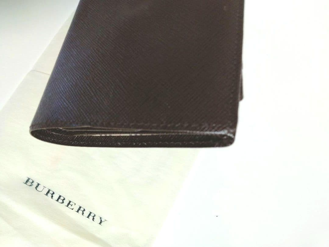 【美品】バーバリーノバチェック　折財布　大容量　ブラウン　レザー