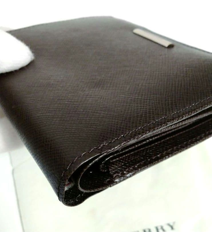 【美品】バーバリーノバチェック　折財布　大容量　ブラウン　レザー