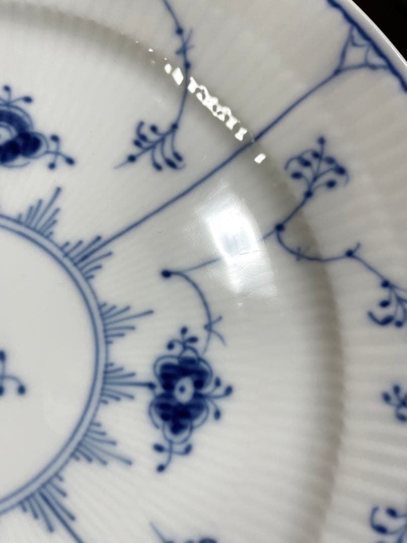 c*1様 ロイヤルコペンハーゲンブルーフルーテッドプレインプレートペア22cB未