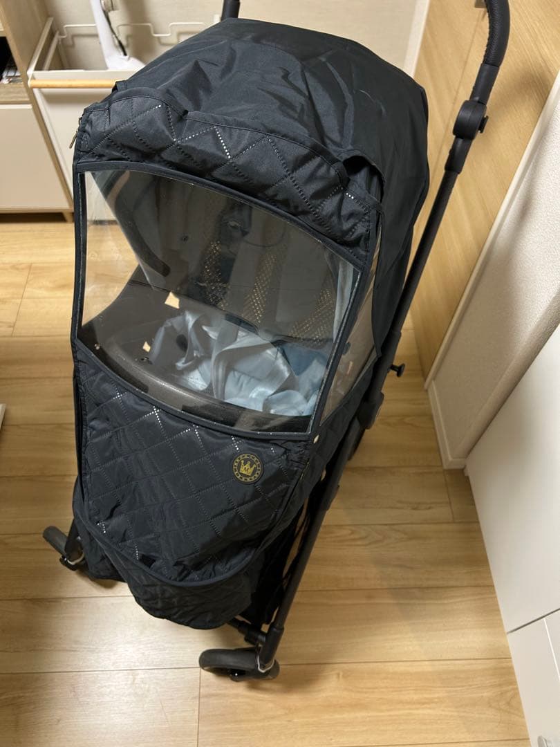 【cybex】メリオカーボン2024 ストーミーブルー カップホルダ、防寒カバー