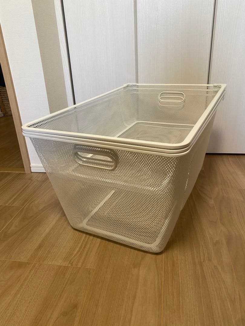 杏もち IKEA ALGOT メッシュバスケットラック3段セット