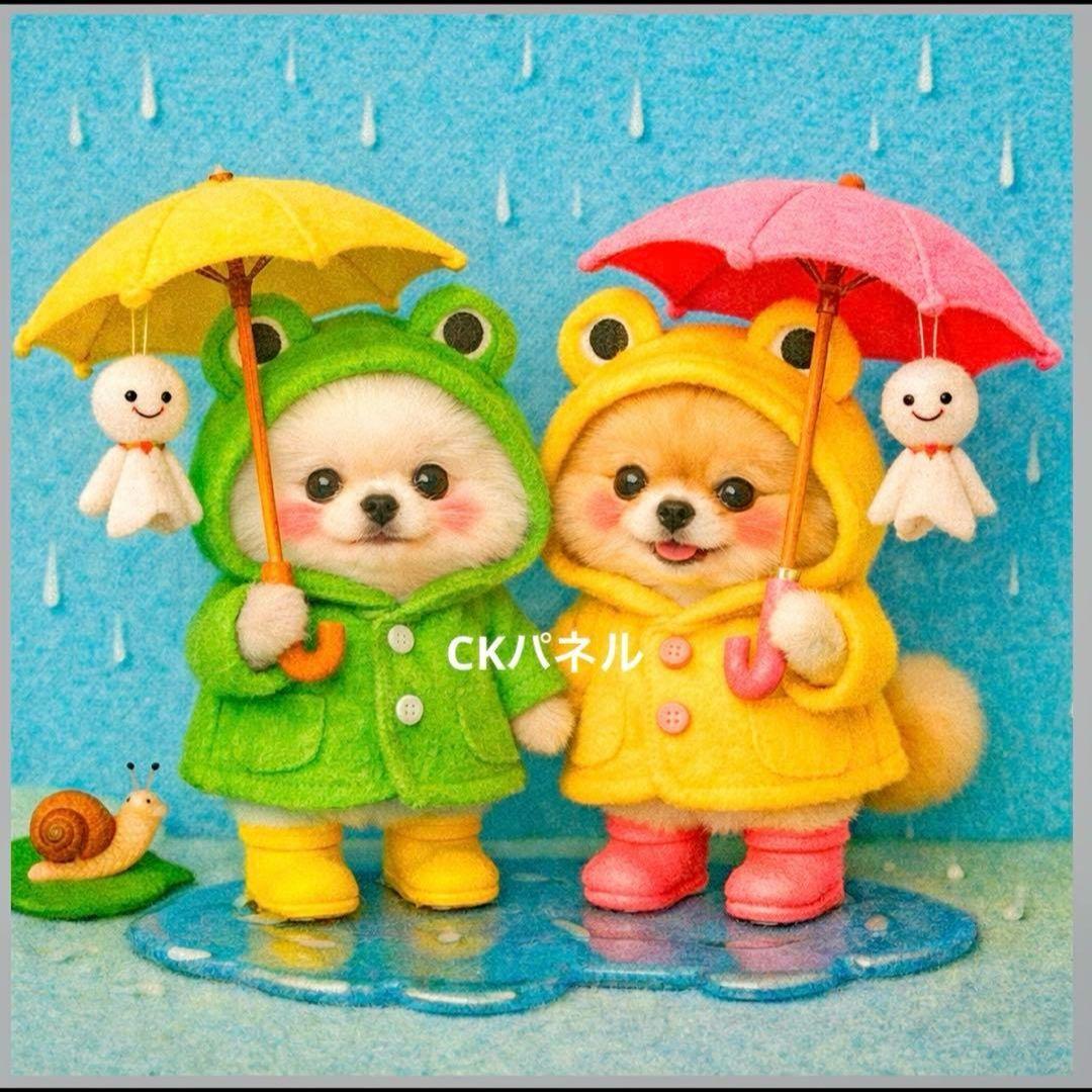 激レアいろんなポメラニアンパネル生地　ハンドメイド