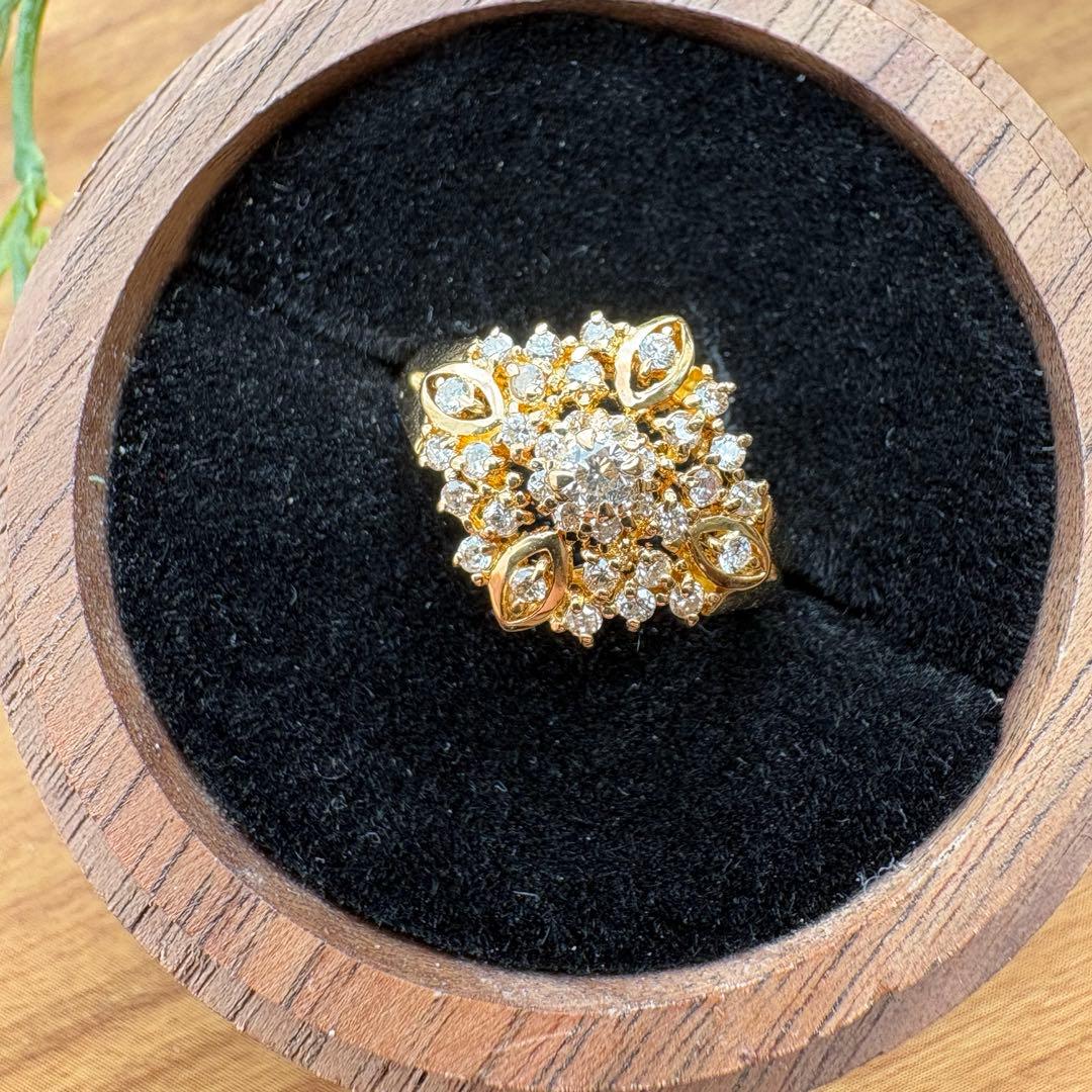 K18 鑑別付 ダイヤモンド クラシカル リング 10号 2.8g