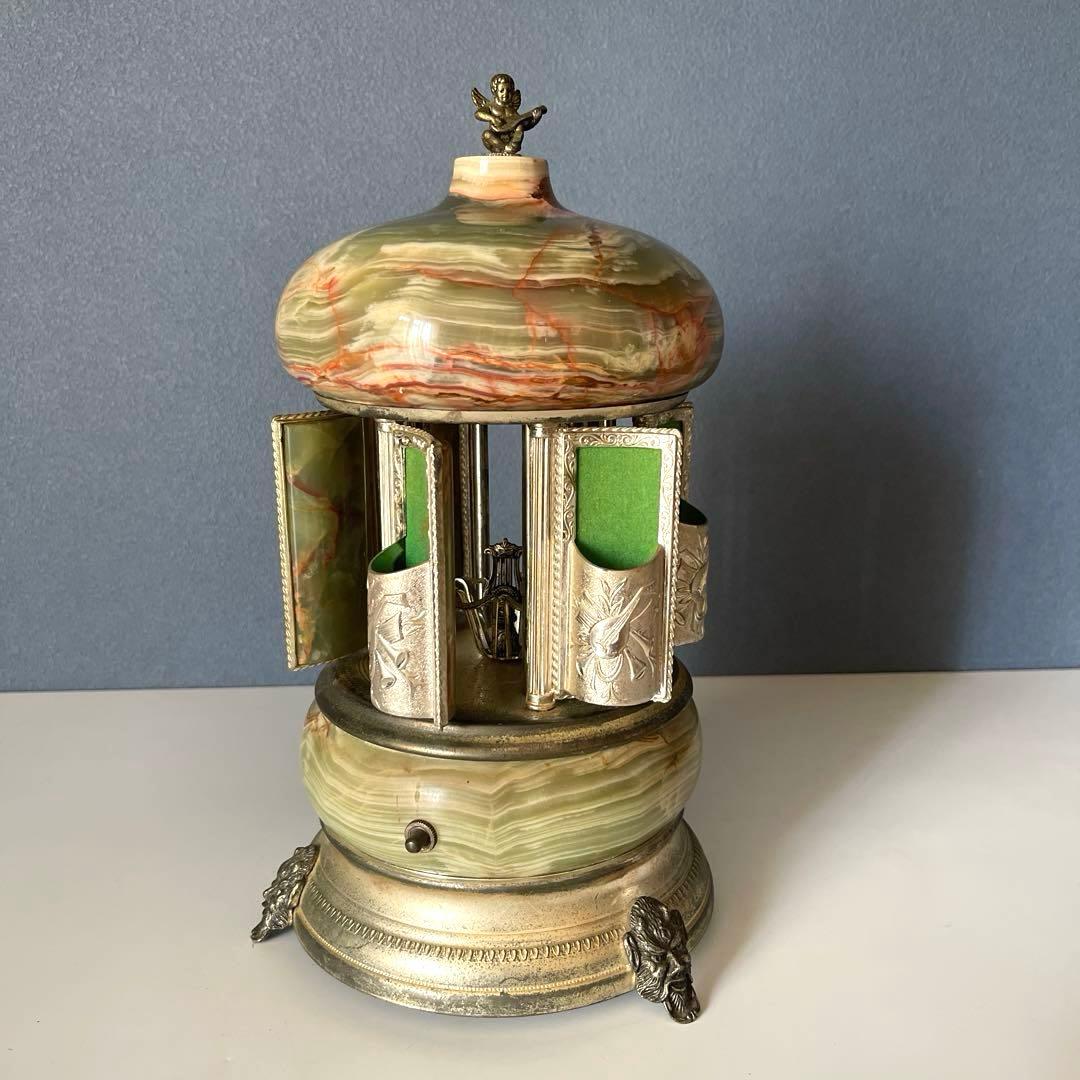 『修理　必要』リュージュ　陶器製カラクリ オルゴール　葉巻入れ　アンティーク