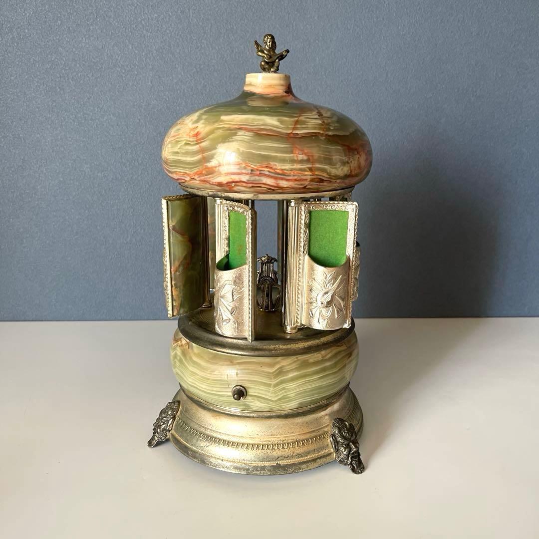 『修理　必要』リュージュ　陶器製カラクリ オルゴール　葉巻入れ　アンティーク