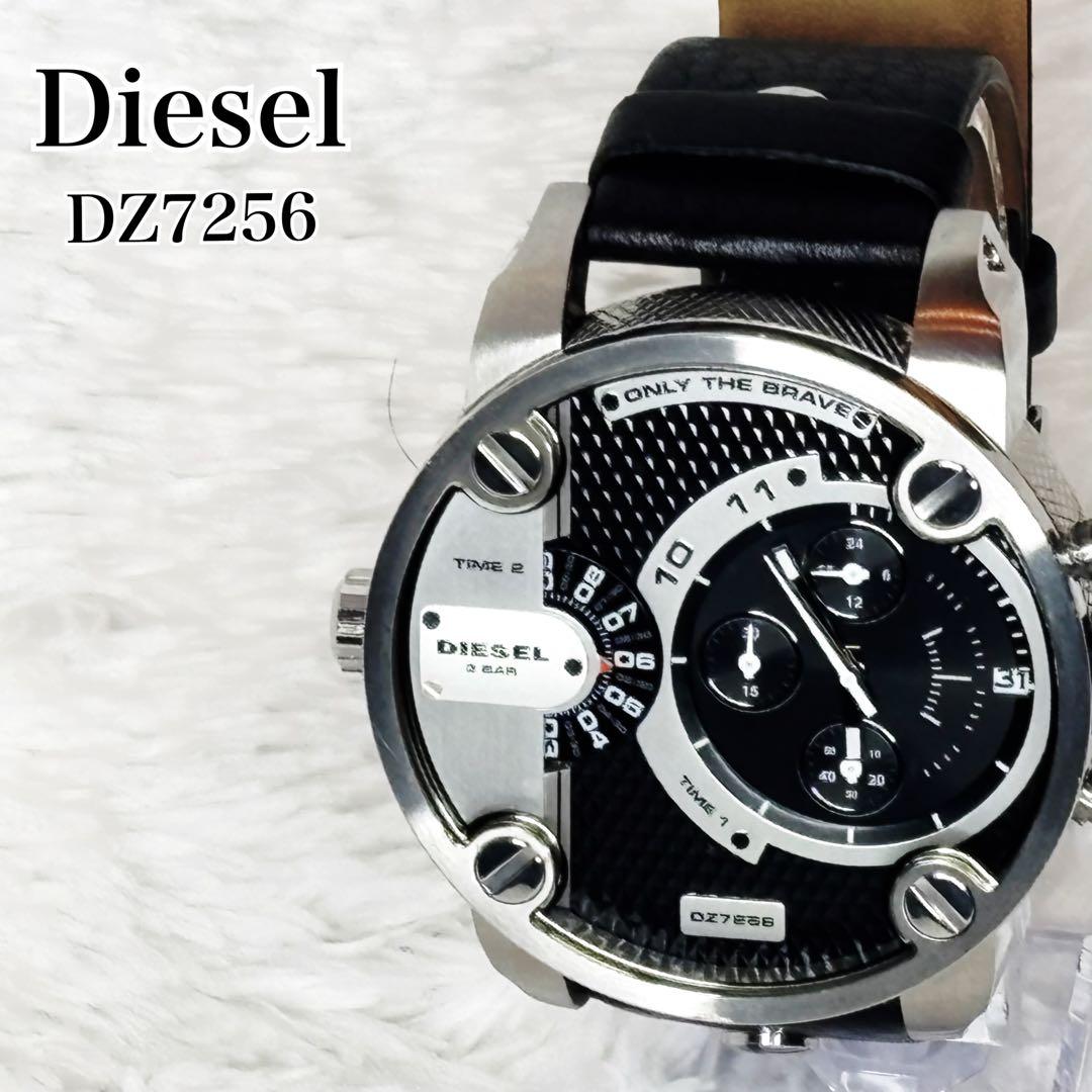 極美品 DIESEL DZ7256 リトルダディ デュアルタイム 稼働品