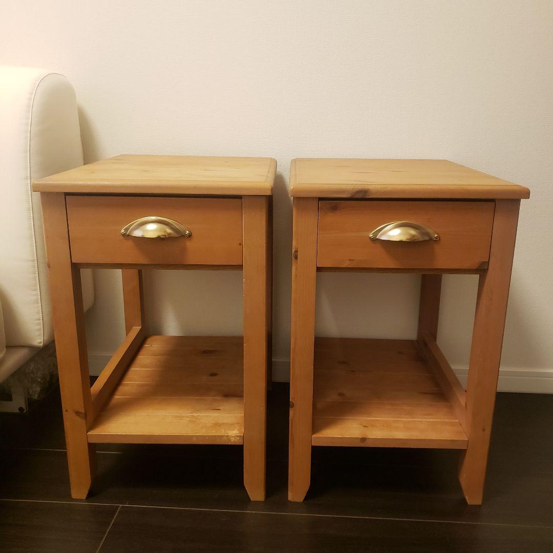 【期間限定】ナチュラルウッド サイドテーブル 2個セット