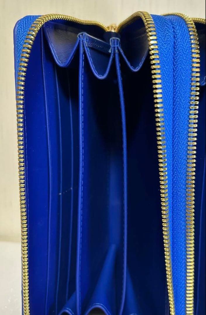 クロコダイル　ダブルファスナー　長財布　ワニ革財布　ブルー