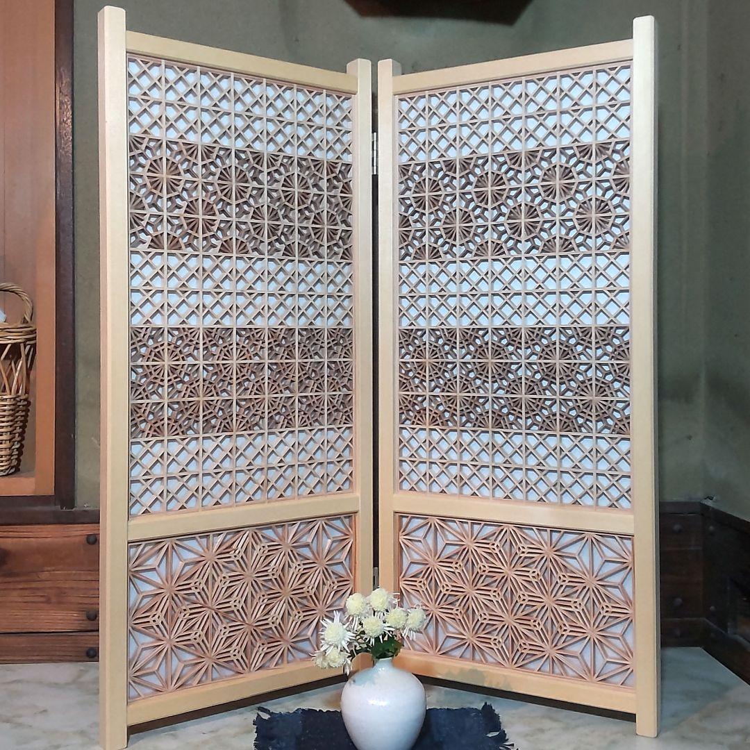 b*4様 組子細工 組子 衝立(大) 日本 伝統 パーテーション 正月飾り 職人