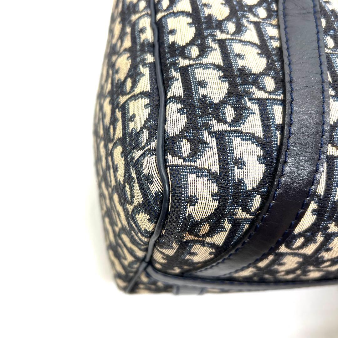 【美品】Dior ミニボストンバッグ トロッター キャンバス レザー