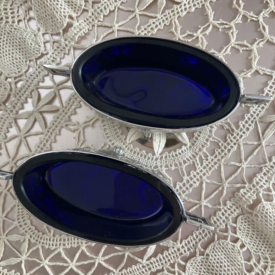 ドイツ　ハナウ　純銀アンティーク　ソルトセラーペア