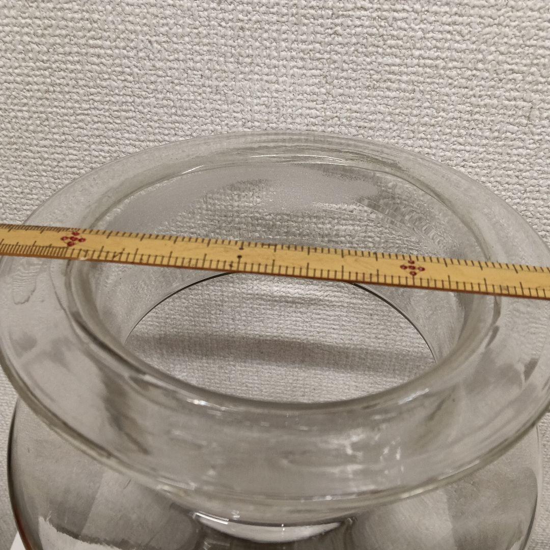 ガラス製キャニスター　013　昭和レトロ・ガラス蓋付き・美品