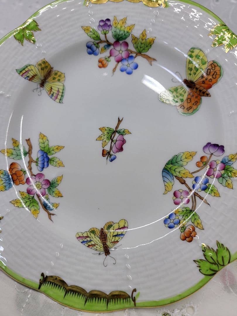美品✨ヘレンド ヴィクトリアブーケ サラダ デザート プレート17 皿 花蝶①