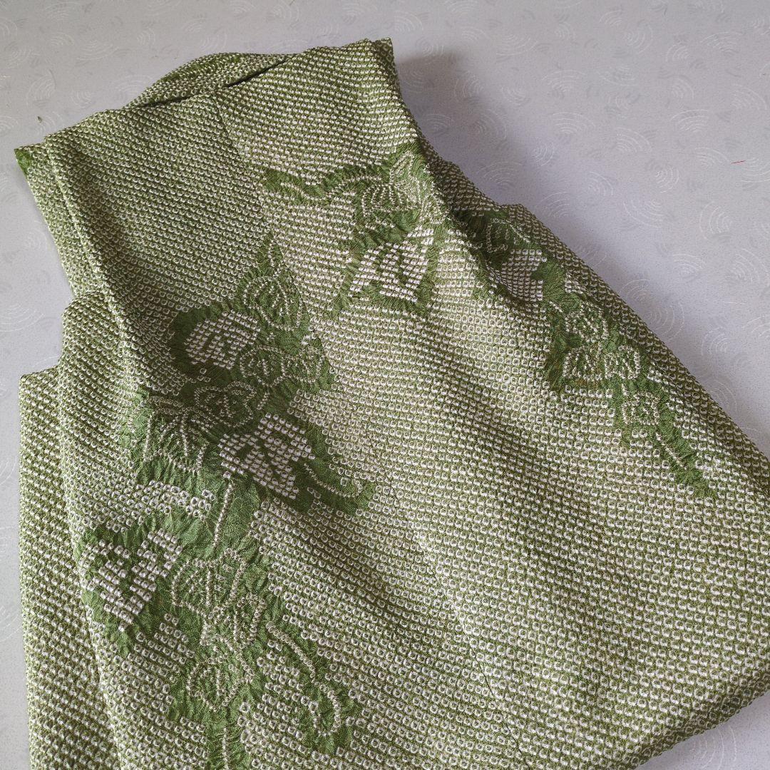 七五三３歳男の子正絹総絞りの被布(抹茶色の柄あり）