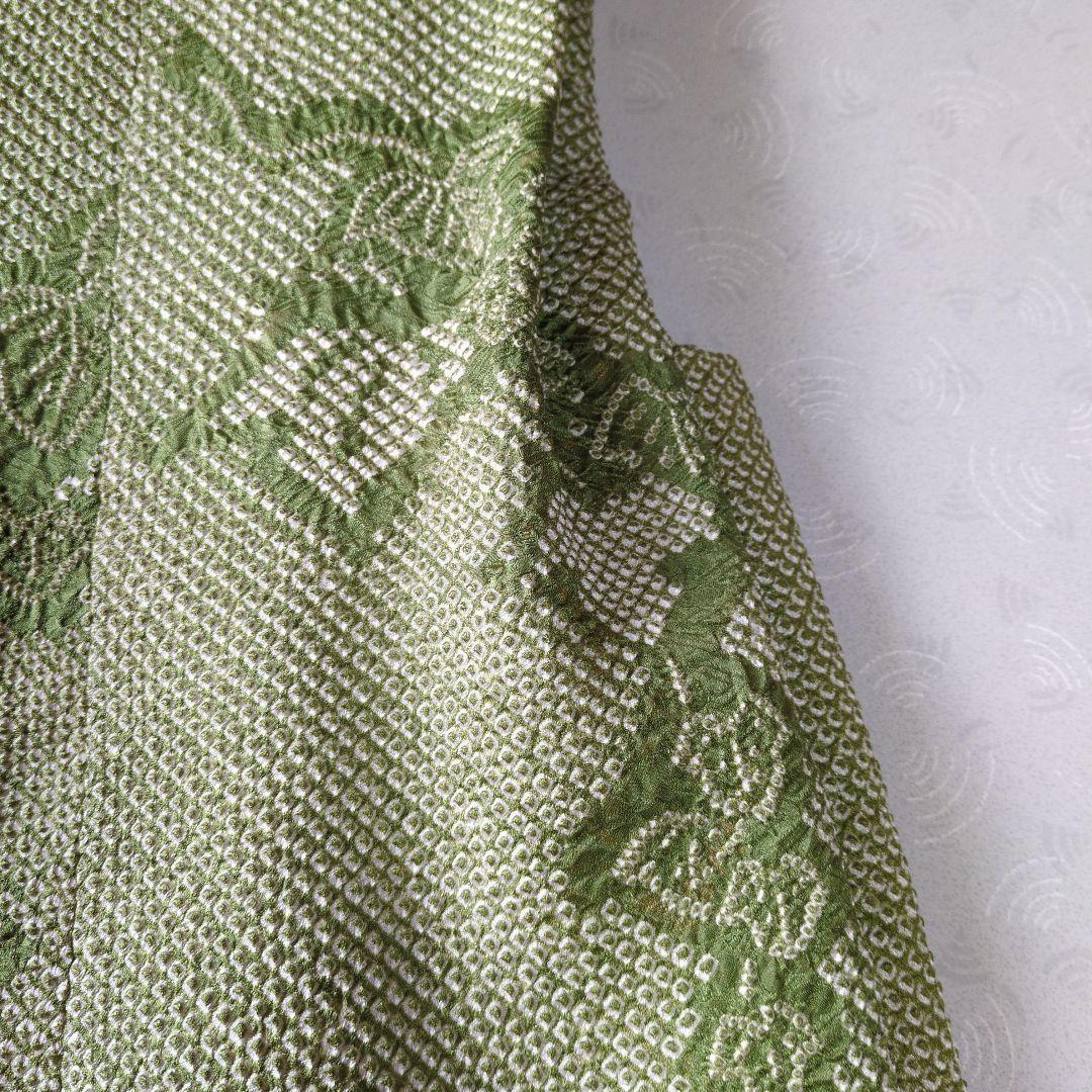 七五三３歳男の子正絹総絞りの被布(抹茶色の柄あり）