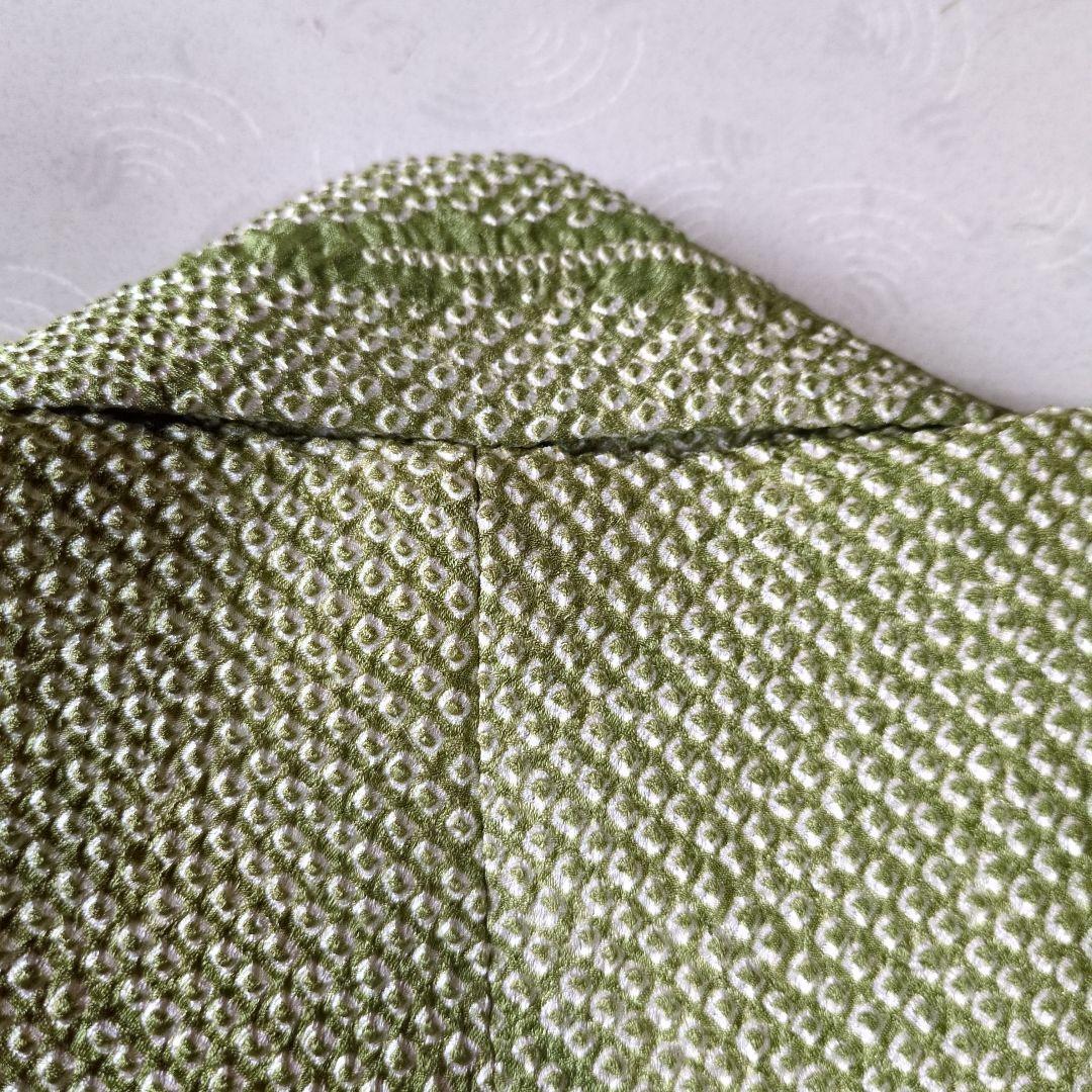 七五三３歳男の子正絹総絞りの被布(抹茶色の柄あり）