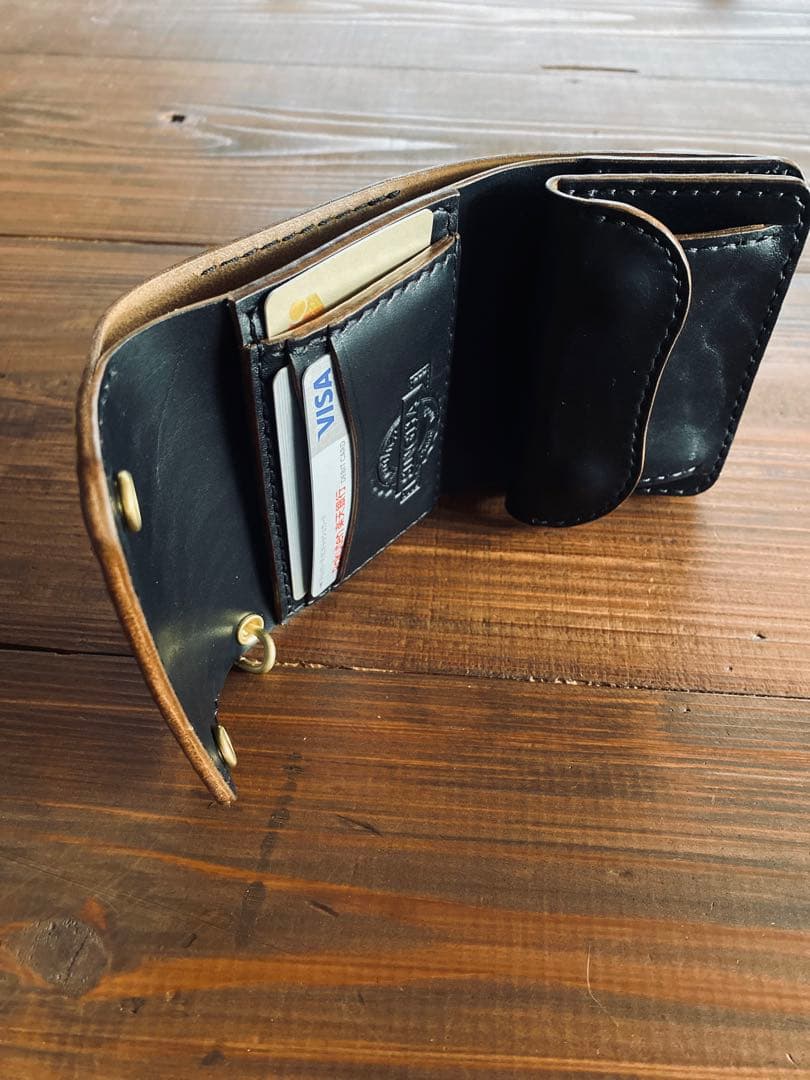 【HORSE BUTT】TL03-70ショートウォレット&真鍮チェーン付き