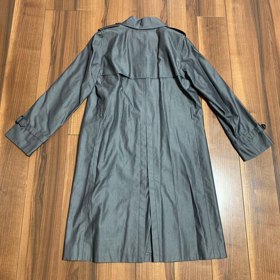 【美品】バーバリー ロンドン ステンカラーコート ノバチェック 黒 グレー日本製