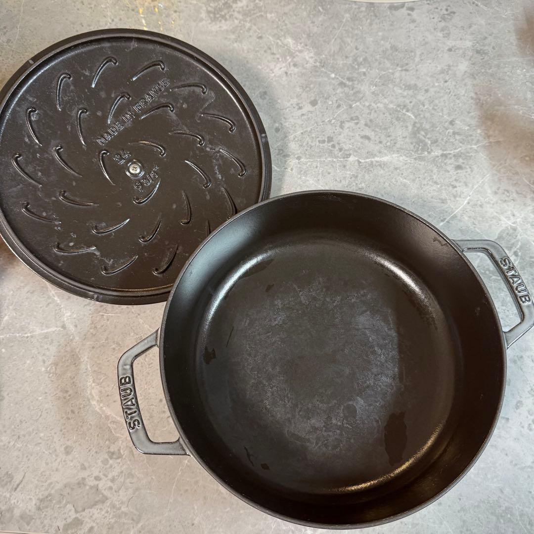 ストウブ 鍋 24 ㎝ ブレイザー ソテー パン 両手鍋 IH対応 グレー