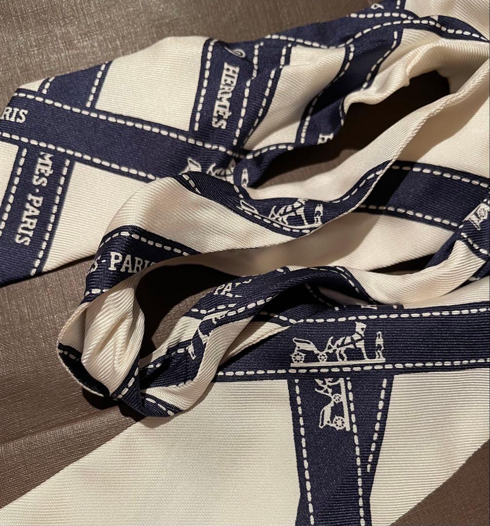 HERMES エルメス ツイリー ボルデュックリボン シルク スカーフ