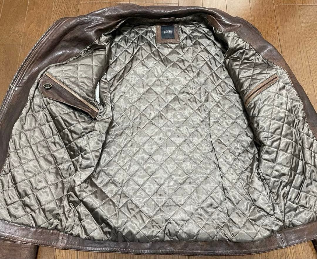 HUGO BOSS★ヒューゴボス★ラムレザーシングルライダースジャケット★50