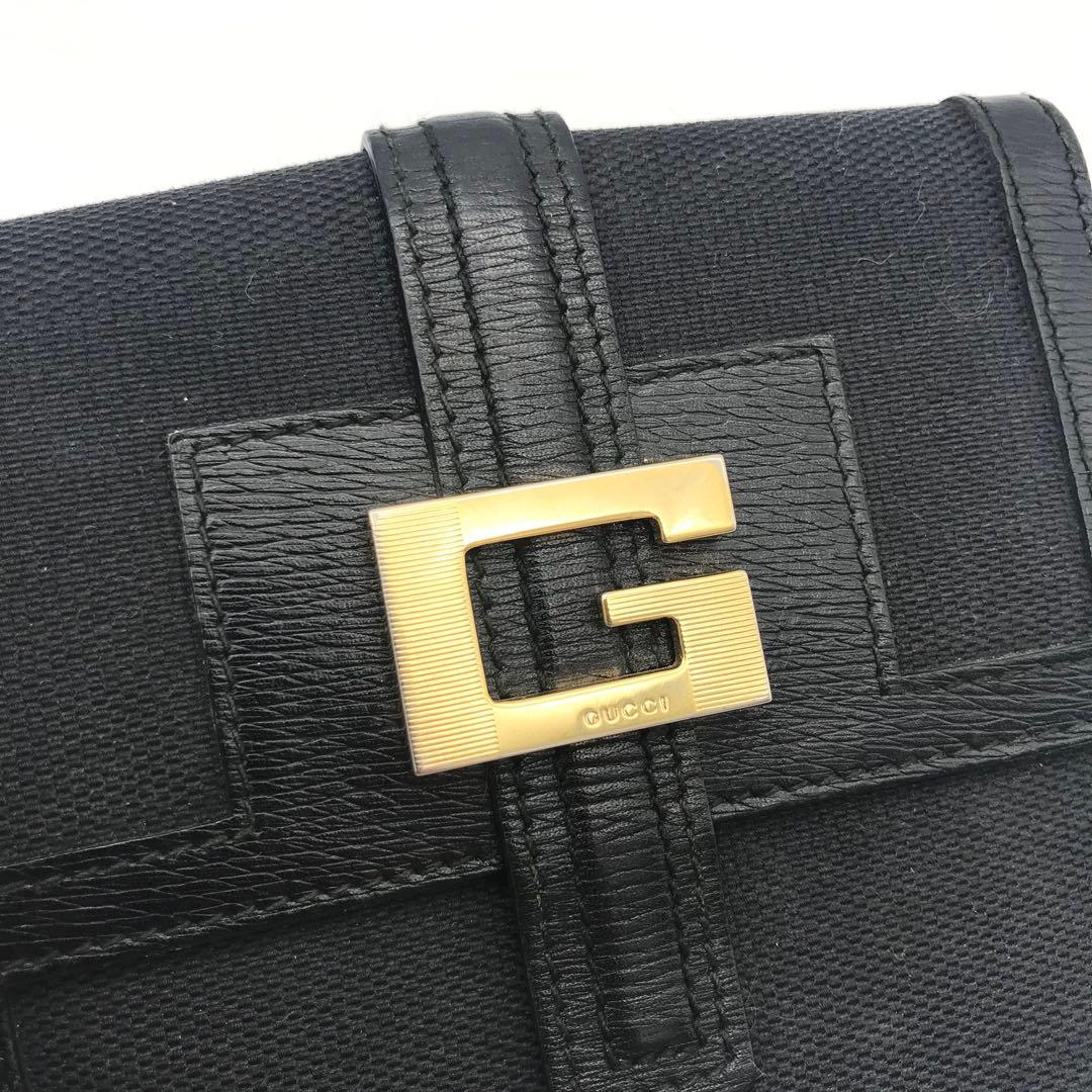 オールドグッチ　グッチ財布　グッチ折り財布　グッチキャンバス　グッチレザー