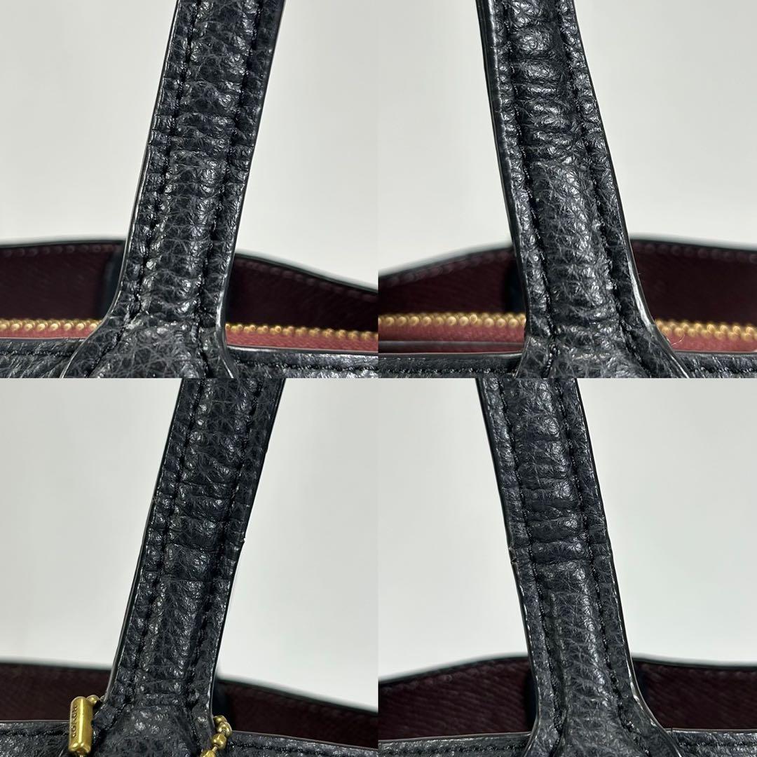 【極美品】コーチ C0689 ウィロウ トートバッグ レザー 手提げ A4可 黒