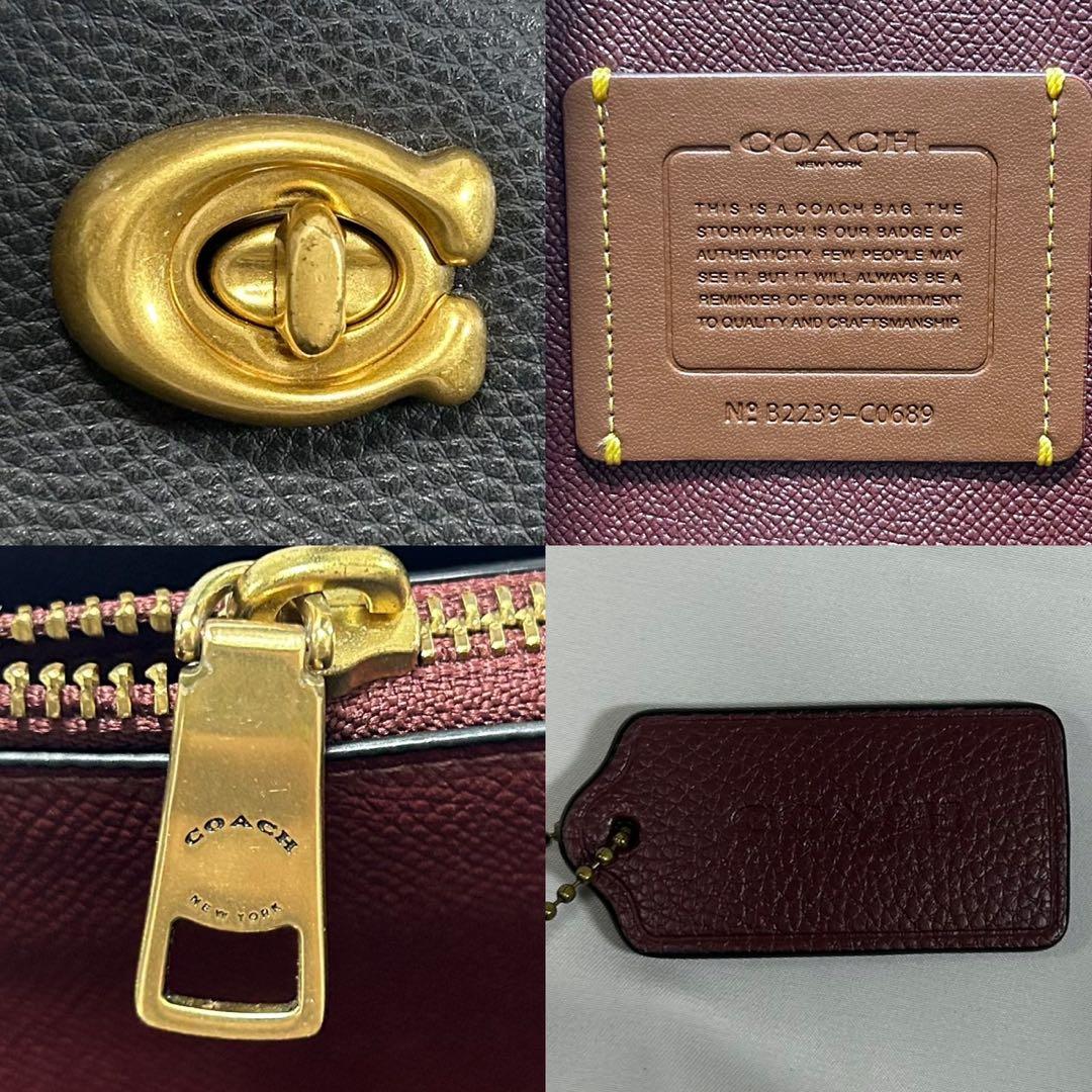 【極美品】コーチ C0689 ウィロウ トートバッグ レザー 手提げ A4可 黒