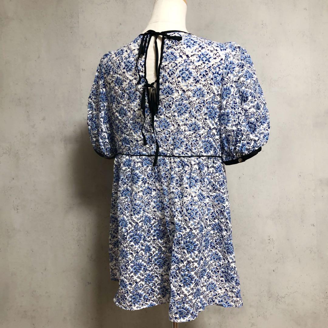 美品 ANAYI アナイ オパールクロスプリントブラウス