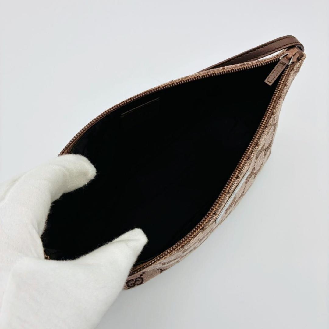 グッチ アクセサリーポーチ GG柄 キャンバス ブラウン系 ピンクブラウン